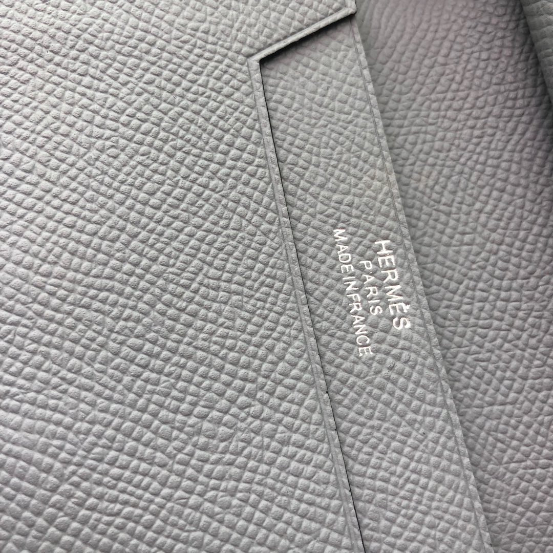 BEARN COMPACT WALLET 12 IN RHINO GRAY EPSOM LEATHER