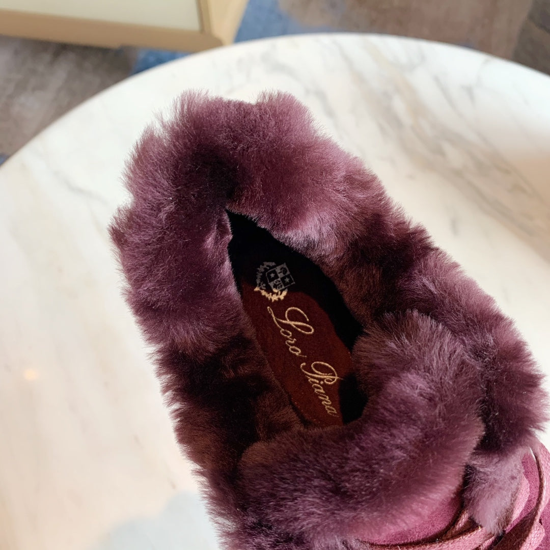 LP WINTER NUAGES HIGH SNEAKERS MULBERRY LAMBSKIN