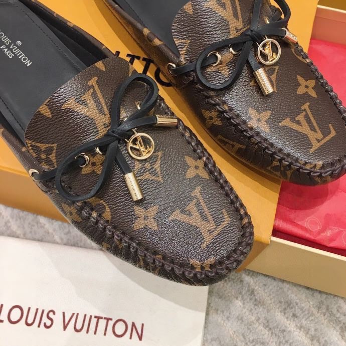LV WOMEN'S EASY MULE IN CHOCOLATE BROWN MONOGRAM CALFSKIN