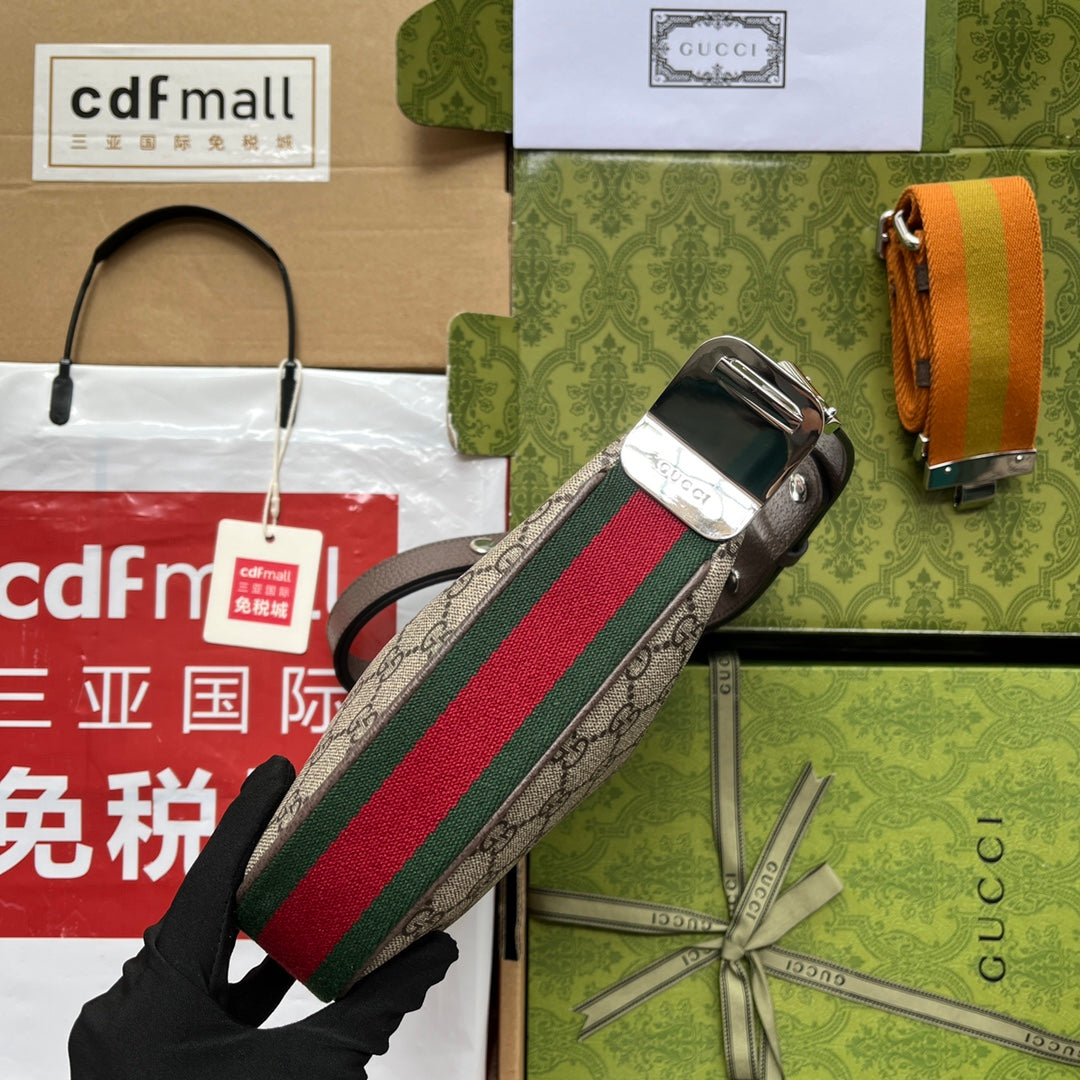 ATTACHE MINI BAG 23 IN BEIGE GG AND BROWN TRIM CALFSKIN