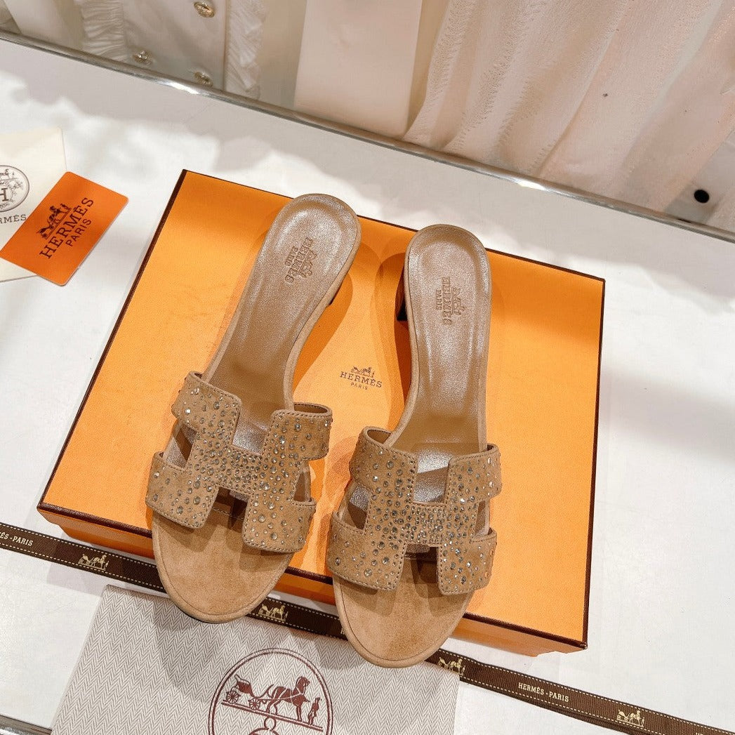 0ASIS SANDALS BRIGHT ORANGE LAMBSKIN ATTACH CRYSTAL