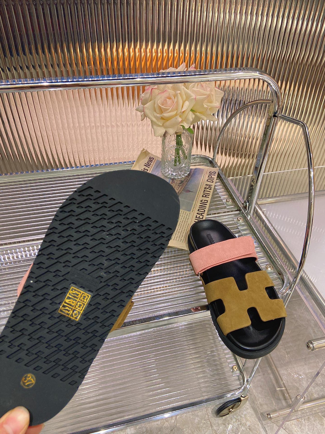 CHYPRE SANDAL ARMY MIX LIGHT PINK SUEDE