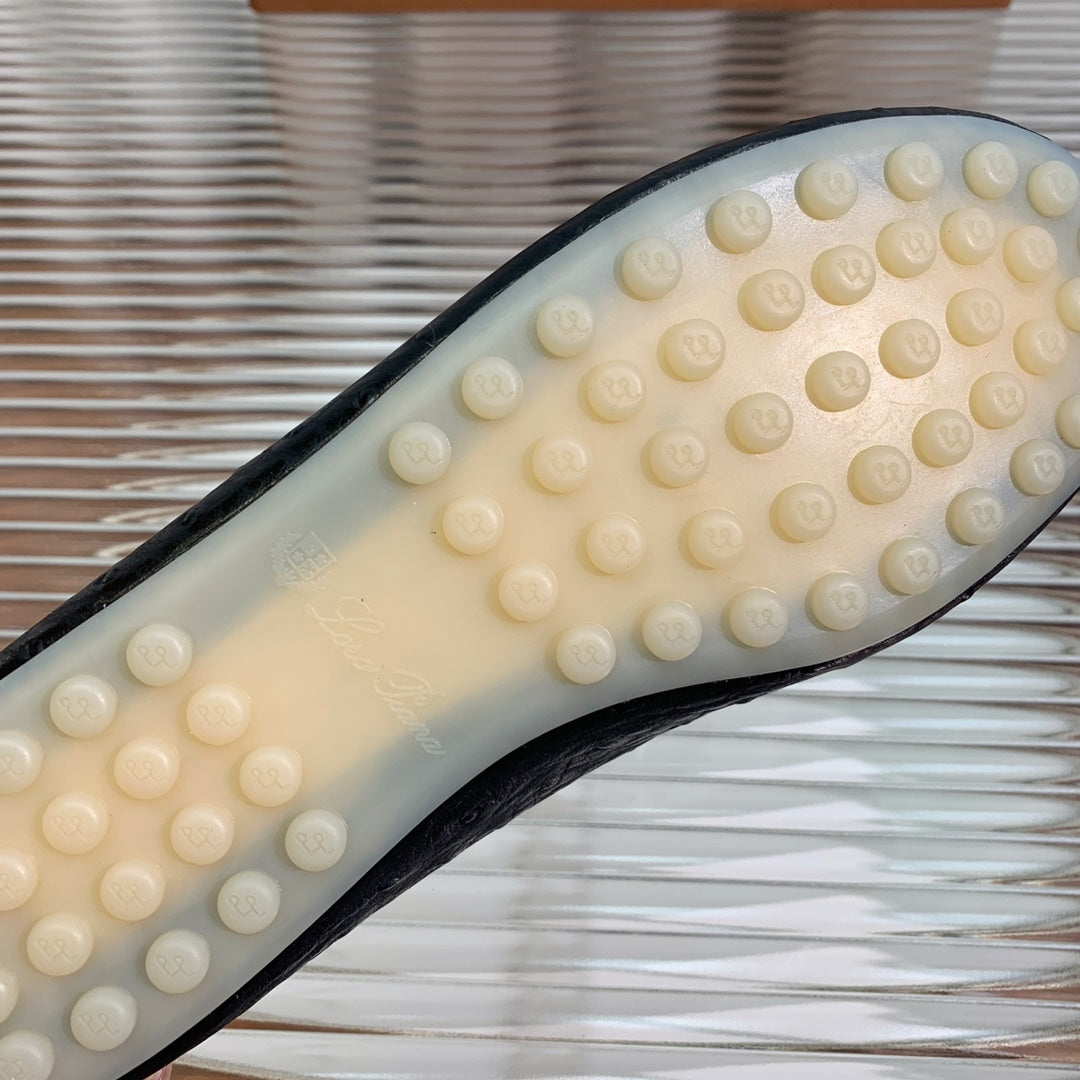 LP SPECIAL DOT SOLE WALK LOAFERS BLACK LAMBSKIN