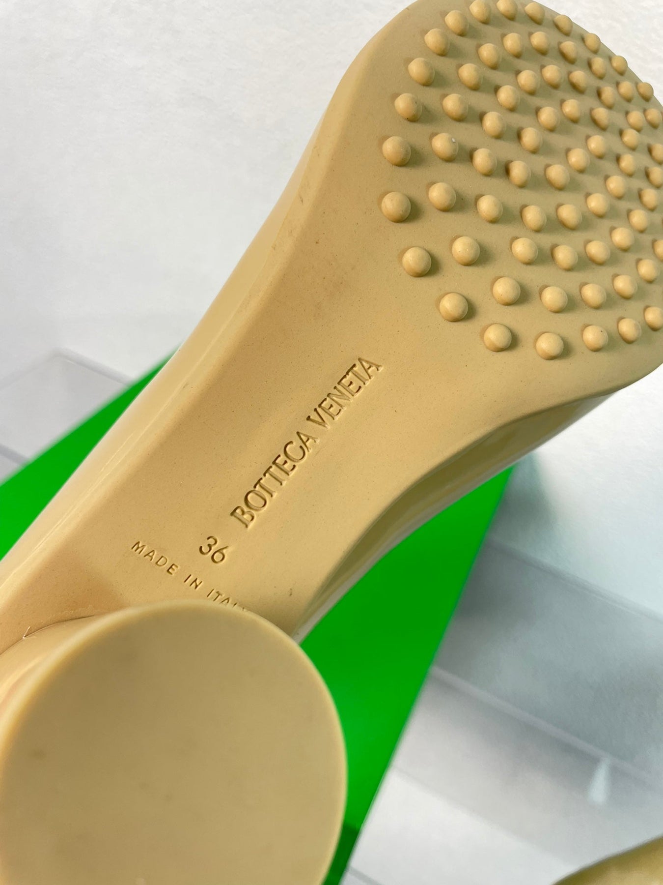 ATOMIC ANKLE BOOT IN KHAKI TAN CALFSKIN 75 MM