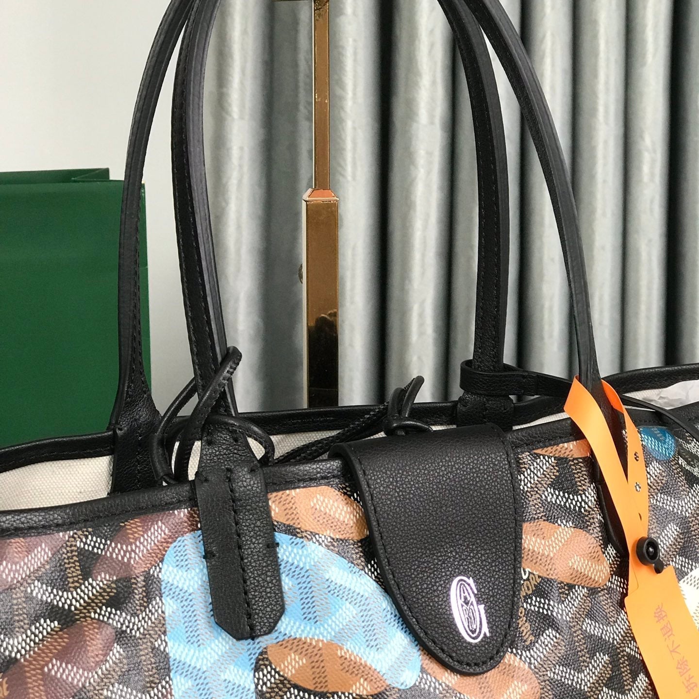 SAINT LOUIS PM BAG 34 IN BLUE LETTRES CAMOUFLAGE GOYARDINE CANVAS