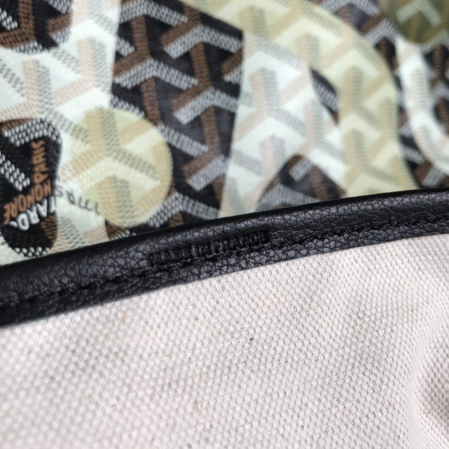 SAINT LOUIS PM BAG 34 IN GREEN LETTRES CAMOUFLAGE GOYARDINE CANVAS