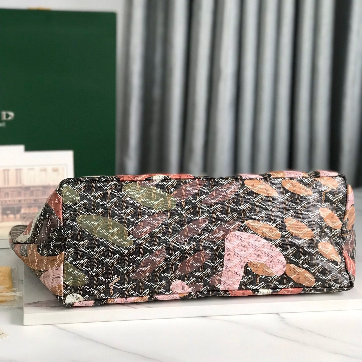 SAINT LOUIS PM BAG 34 IN PINK LETTRES CAMOUFLAGE GOYARDINE CANVAS