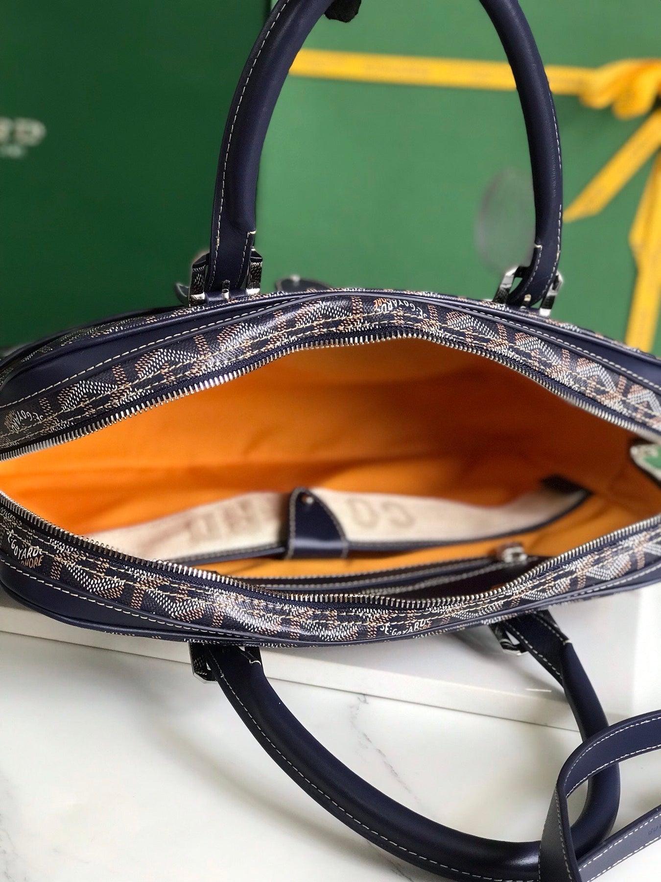 AMBASSADE DOCUMENT CASE 35 IN NAVY BLUE GOYARDINE CANVAS