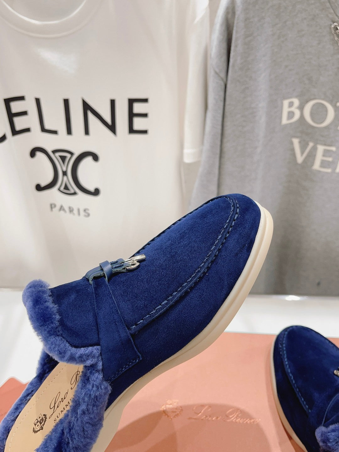 LP CHARMS WALK BABOUCHE LOAFERS NAVY FLEECE
