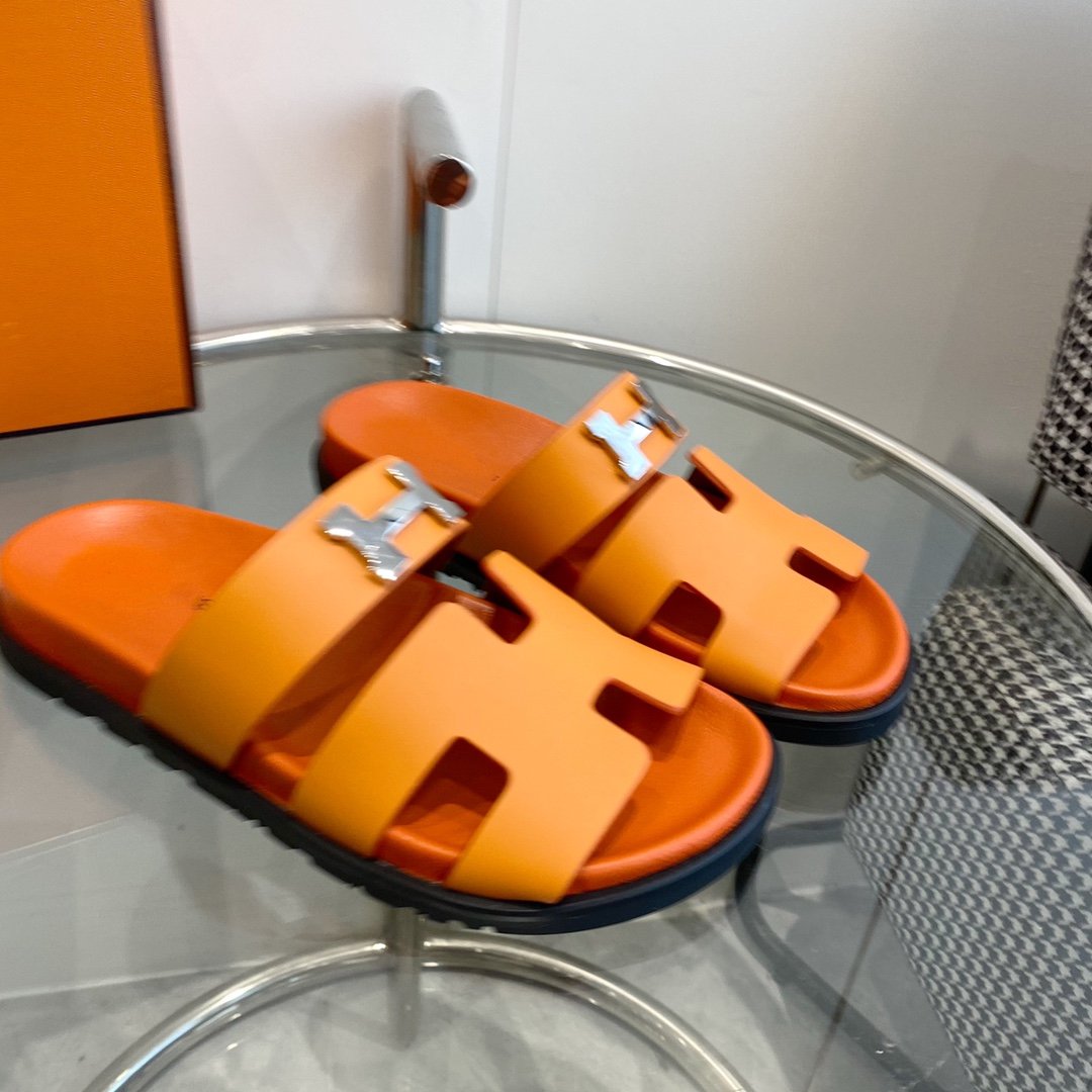 Chypre Sandal Orange Leather