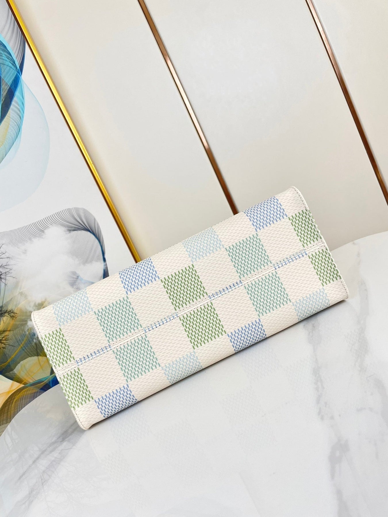 ONTHEGO 35 IN PISTACHIO DAMIER GIANT CANVAS