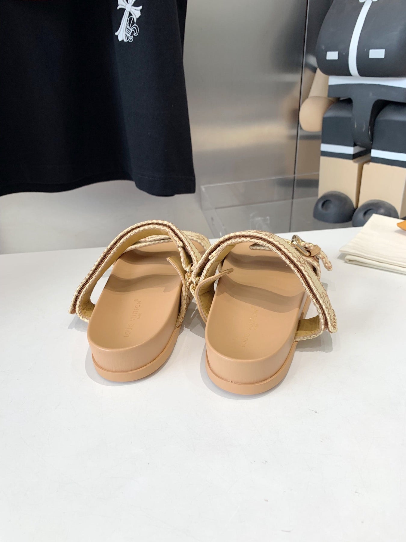 LV WOMEN SUNSET DAD SANDAL IN BEIGE MONOGRAM FABRIC MULE