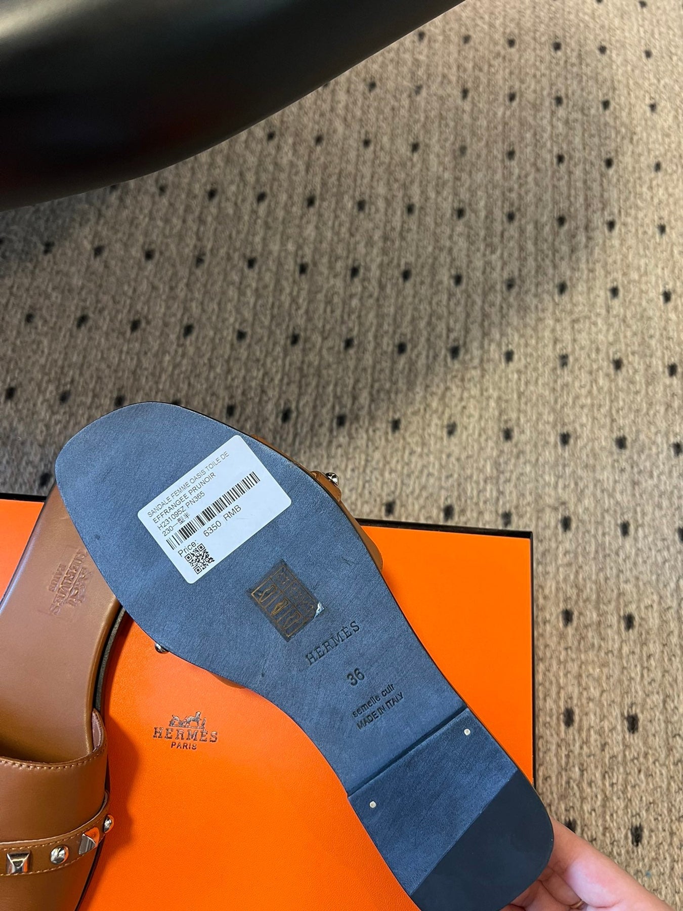 GIULIA FLAT SANDAL IN BRONZE BROWN CALFSKIN