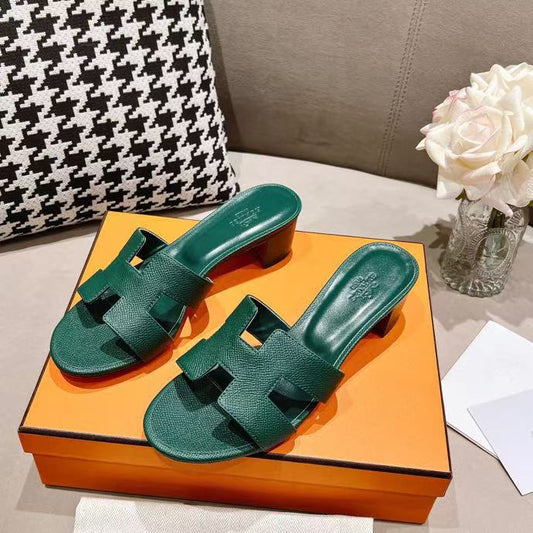 0ASIS SANDAL EPSOM CALFSKIN DARK GREEN