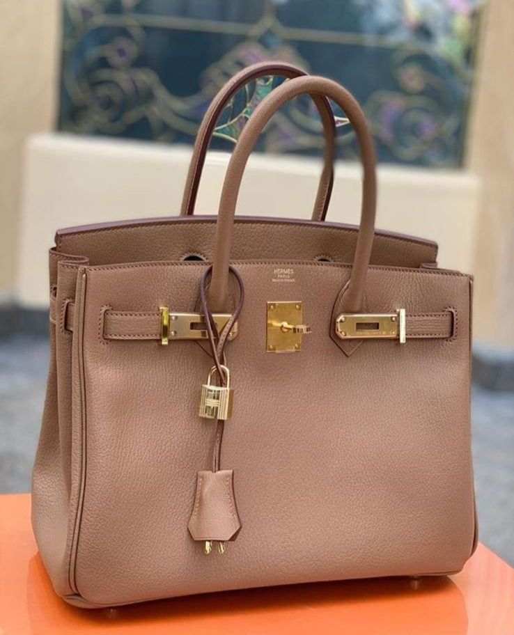 HERM Birkin 35 Quebracho chevre gold with rose gold hardware