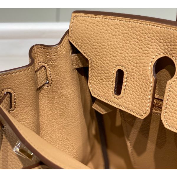 HERM Birkin 25cm Bag In Chai Clemence Leather GHW