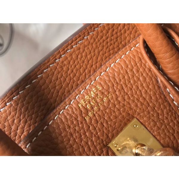 HERM Birkin 25cm Bag In Gold Clemence Leather GHW