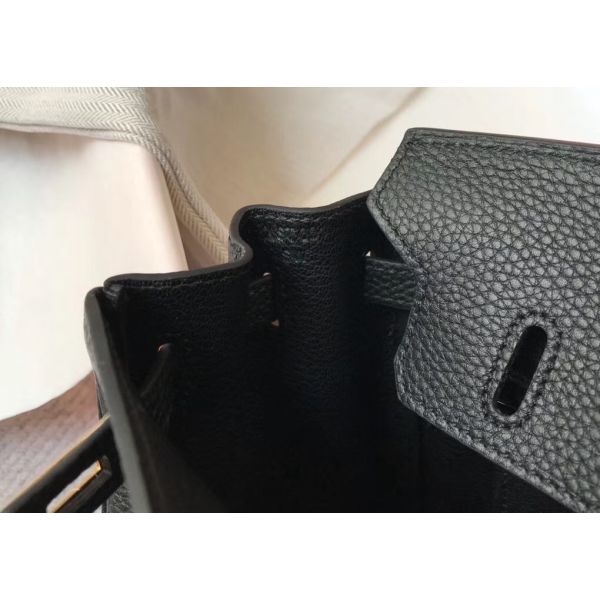 HERM Birkin 25cm Bag In Black Clemence Leather GHW