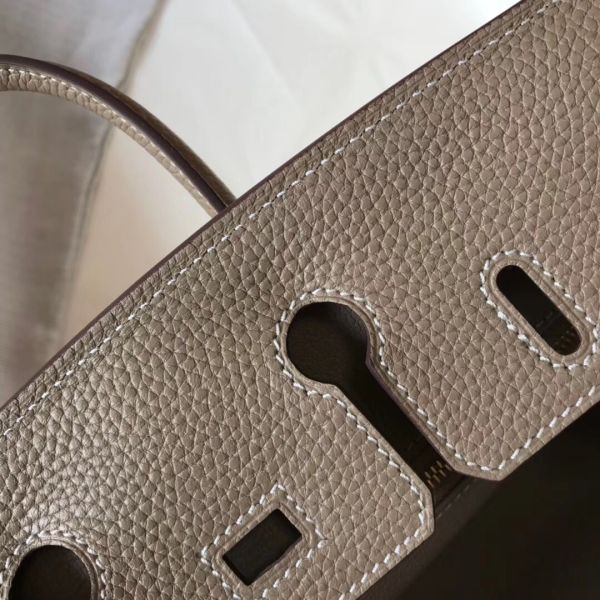 HERM Birkin 25cm Bag In Tourterelle Clemence Leather GHW