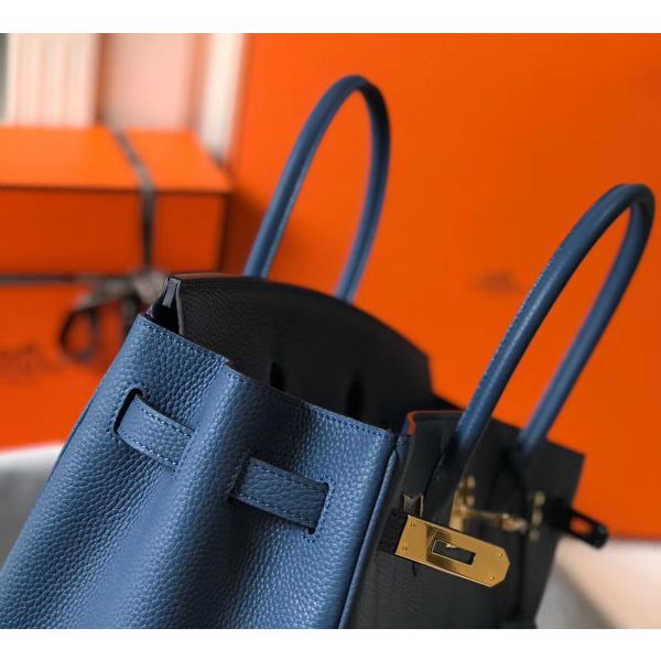 HERM Blue Agate Clemence Birkin 30cm Bag