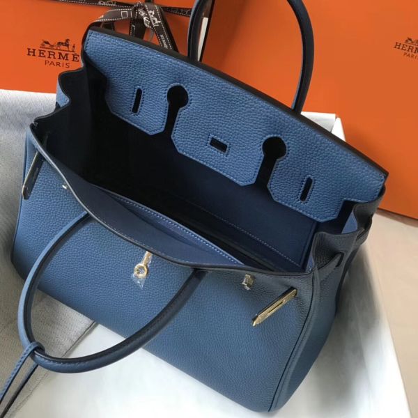 HERM Blue Agate Clemence Birkin 30cm Bag