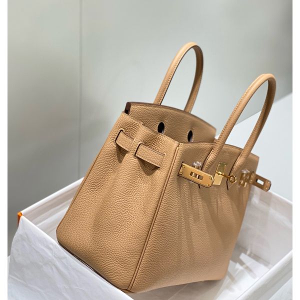 HERM Birkin 30cm Bag In Chai Clemence Leather GHW
