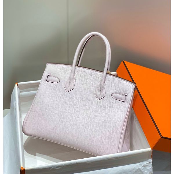 HERM Birkin 30cm Bag In Mauve Pale Clemence Leather PHW