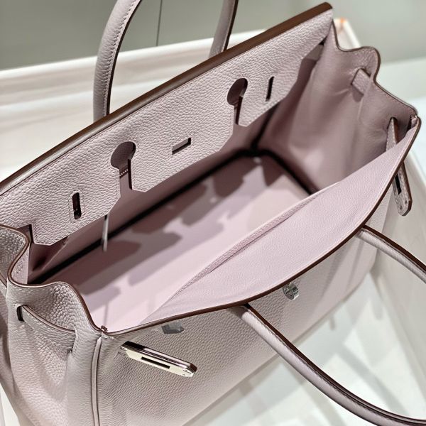 HERM Birkin 30cm Bag In Mauve Pale Clemence Leather PHW