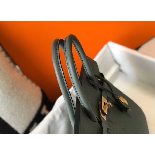 HERM Birkin 30cm Bag In Vert Amande Clemence Leather GHW