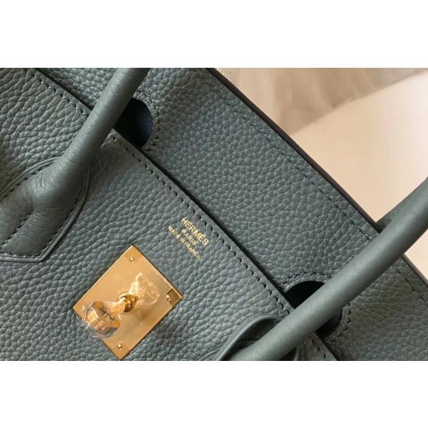 HERM Birkin 30cm Bag In Vert Amande Clemence Leather GHW
