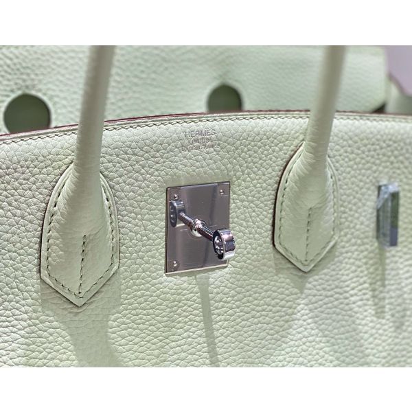 HERM Birkin 30cm Bag In Vert Fizz Clemence Leather PHW