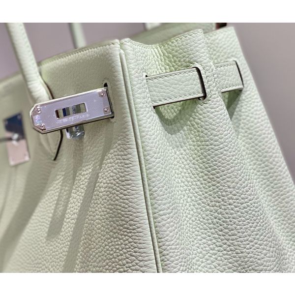 HERM Birkin 30cm Bag In Vert Fizz Clemence Leather PHW