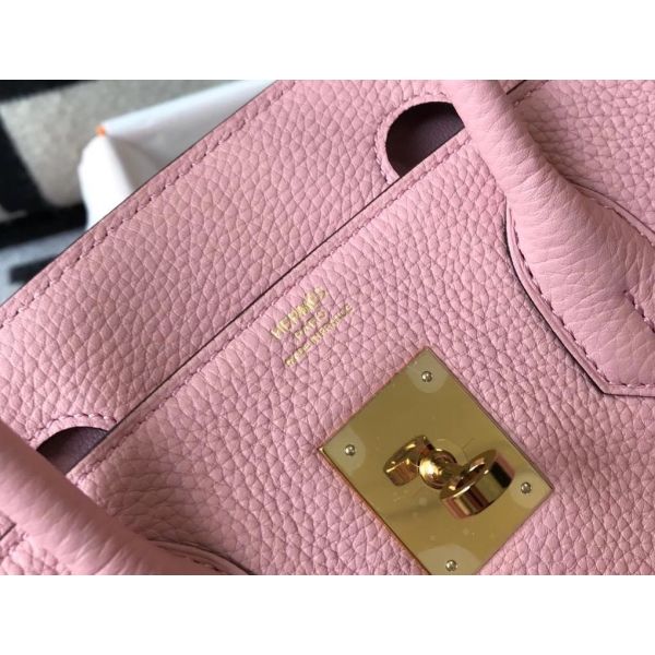 HERM Birkin 35cm Bag In Pink Clemence Leather GHW