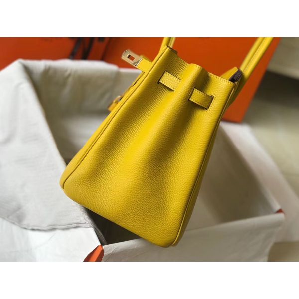 HERM Birkin 35cm Bag In Yellow Clemence Leather GHW