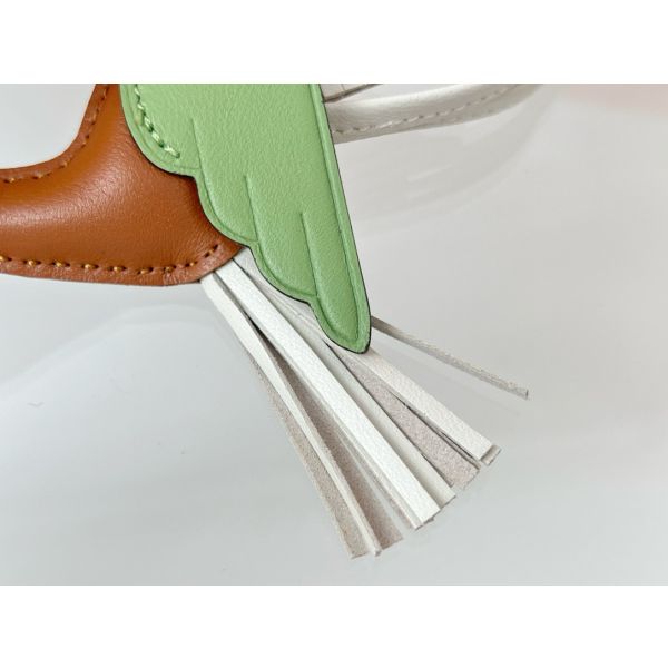 HERM Rodeo Pegase PM Bag Charm in Gold/Craie/Vert Criquet Lambskin