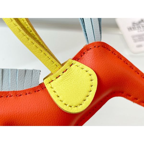 HERM Rodeo PM Bag Charm in Orange/Blue/Yellow Lambskin