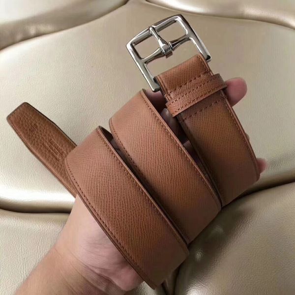 HERM Etriviere 40 Belt In Brown Epsom Leather