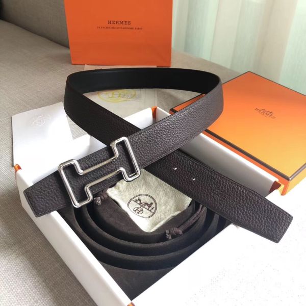 HERM Tonight 38MM Reversible Belt In Cafe Clemence Leather