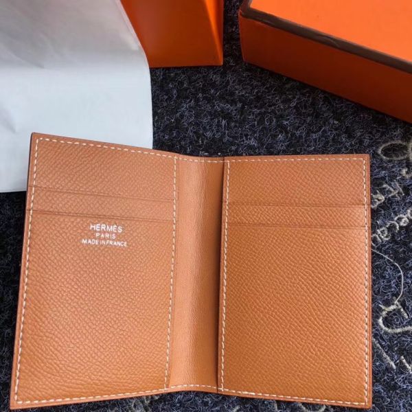 HERM MC² Euclide Card Holder In Gold Epsom Leather