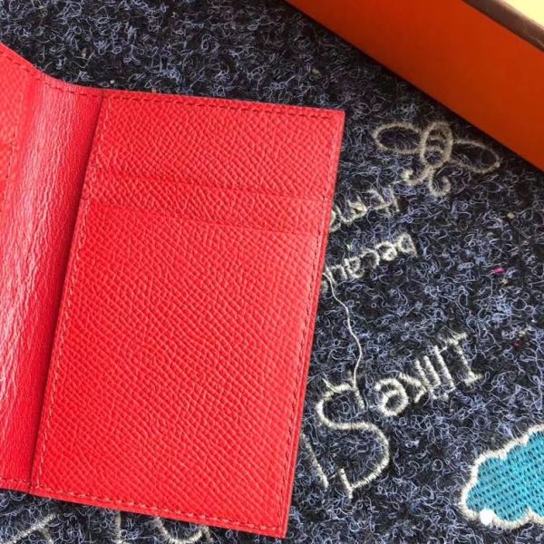 HERM MC² Euclide Card Holder In Red Epsom Leather