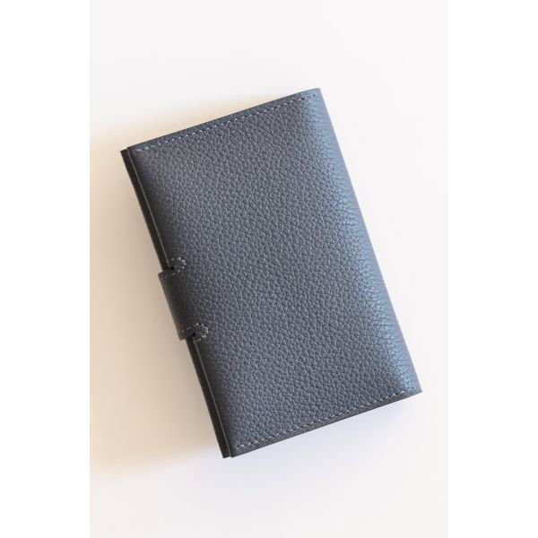 HERM R.M.S Card Holder in Blue Nuit Evergrain Calfskin