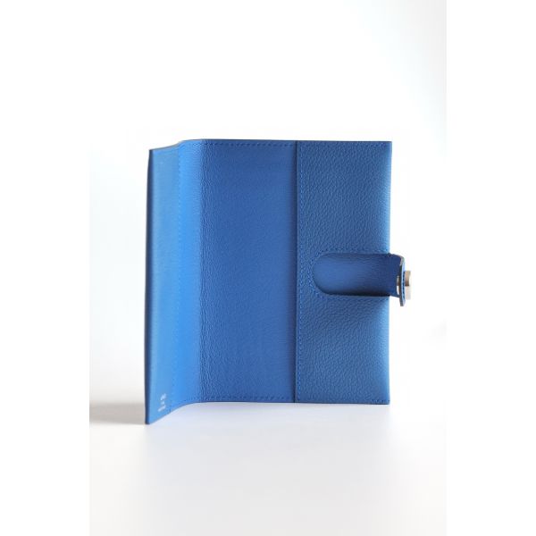 HERM R.M.S Passport Holder in Blue France Evercolor Calfskin
