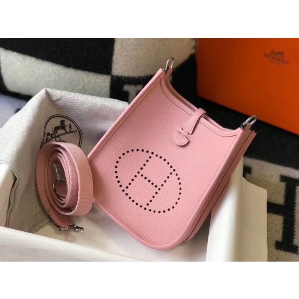 HERM Evelyne III TPM Bag In Pink Clemence Leather
