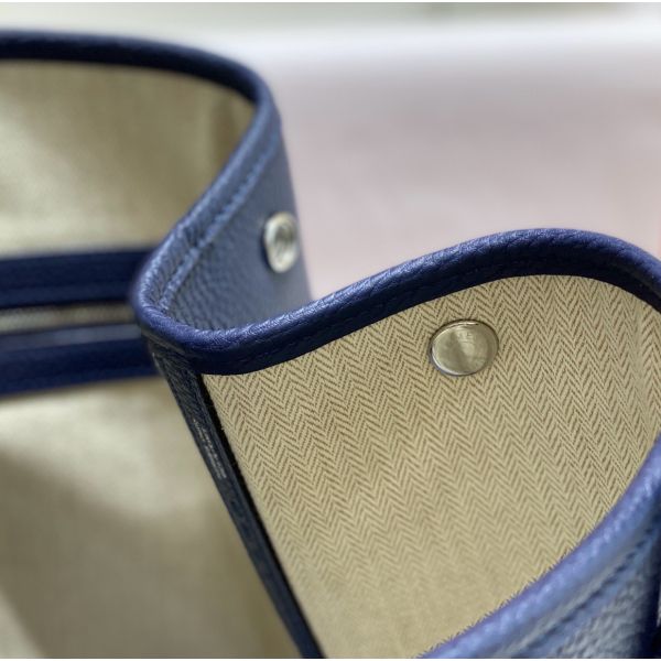 HERM Garden Party 36 Bag In Blue Saphir Clemence Leather