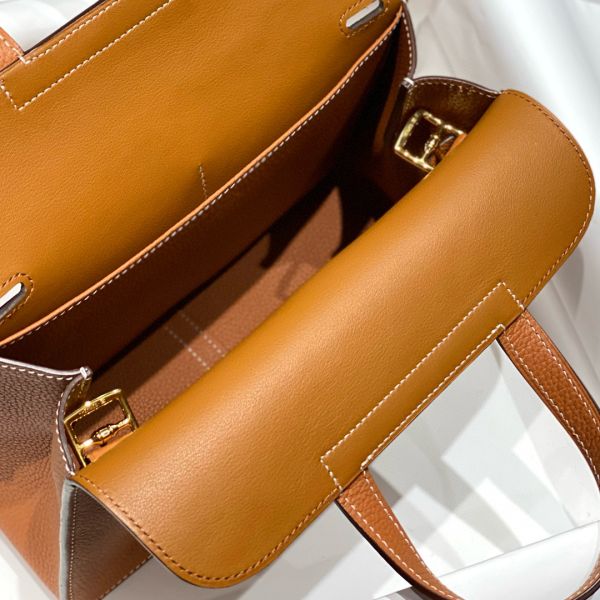 HERM Halzan 25 Bag in Gold Clemence Leather