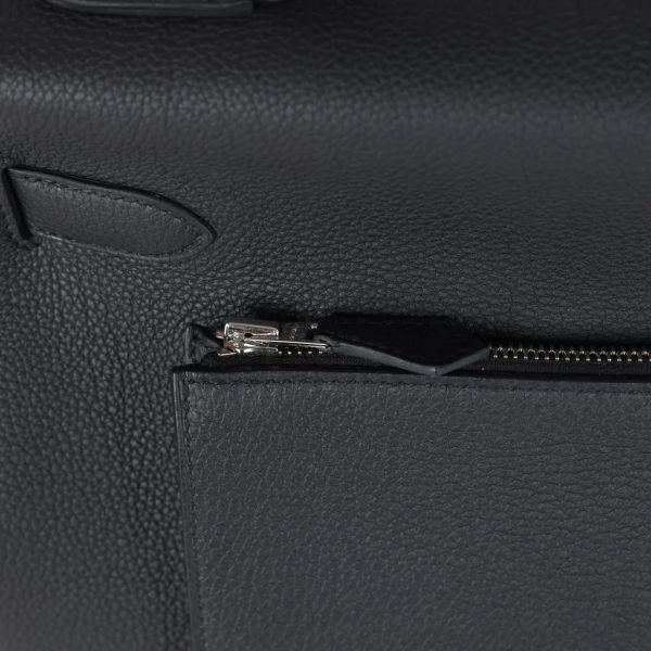 HERM Kelly 42 Maxi Handmade Bag in Black Clemence Leather