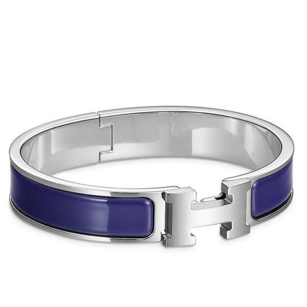 HERM Blue Electric Enamel Clic H PM Bracelet