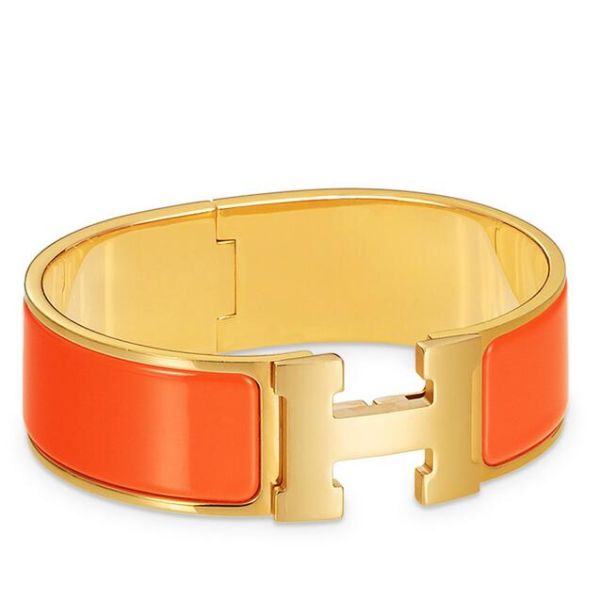HERM Orange Enamel Clic Clac H PM Bracelet