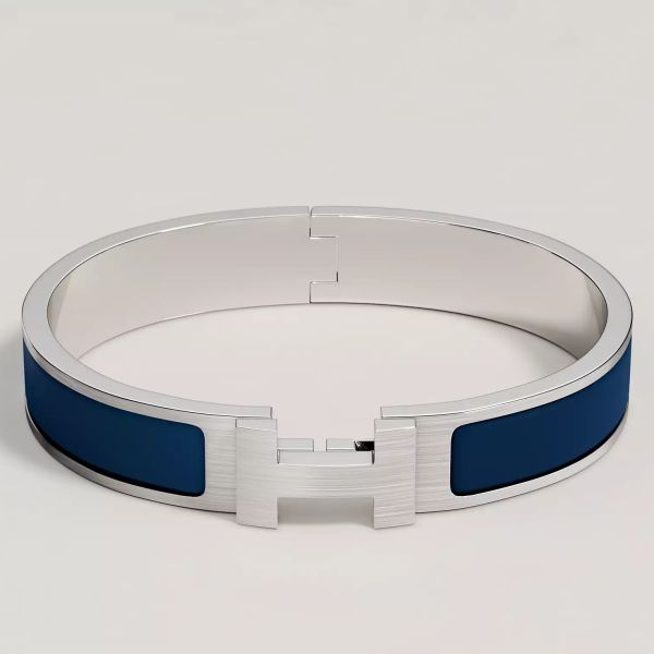HERM Blue Enamel Clic HH Bracelet