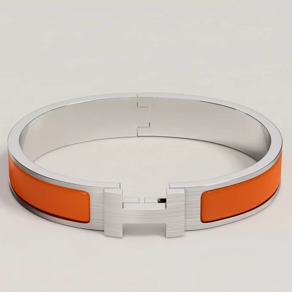 HERM Orange Enamel Clic HH Bracelet